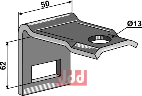 Holder til tand 32 x 12 - JDD Utstyr