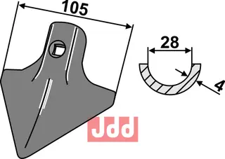 Gåsefot-skjær 105 x 4