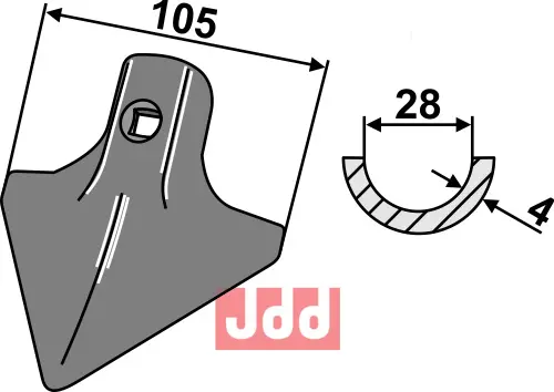 Gåsefot-skjær 105 x 4 - JDD Utstyr