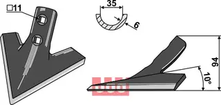 Gåsefot-skjær 150 x 6