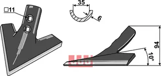 Gåsefot-skjær 150 x 6