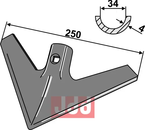 Gåsefot-skjær 250 x 4 - JDD Utstyr