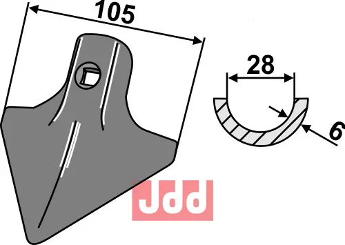 Gåsefot-skjær 105 x 6 - JDD Utstyr