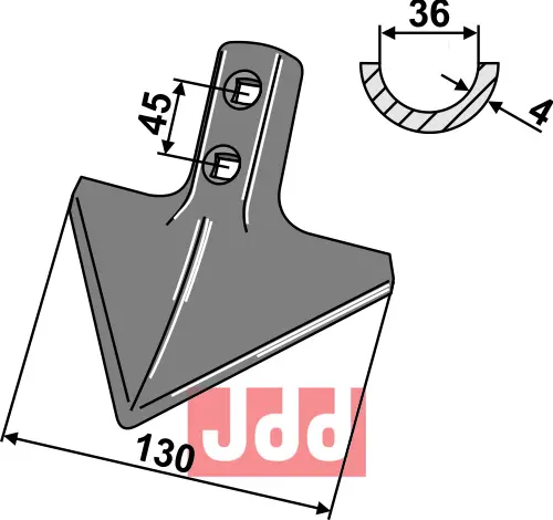 Gåsefot-skjær 130 x 4 - JDD Utstyr