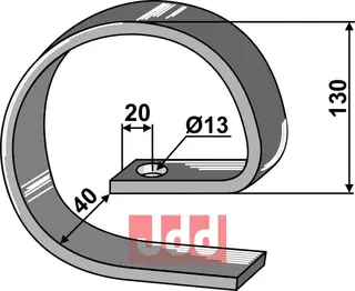 Overdel 32x10 passende til harvetand B24