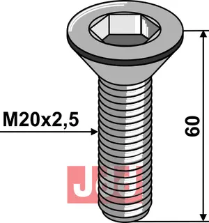 Umbracobolt M20x2,5x60 - 8.8 u. Mutter