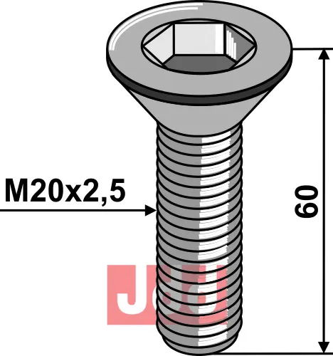 Umbracobolt M20x2,5x60 - 8.8 u. Mutter - JDD Utstyr