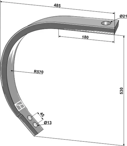 C-tind hull 13, avst. 45