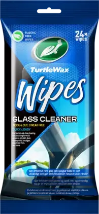 Turtle Wax Wipes Glass Flatpack 24 slitesterke rengjøringskluter 
