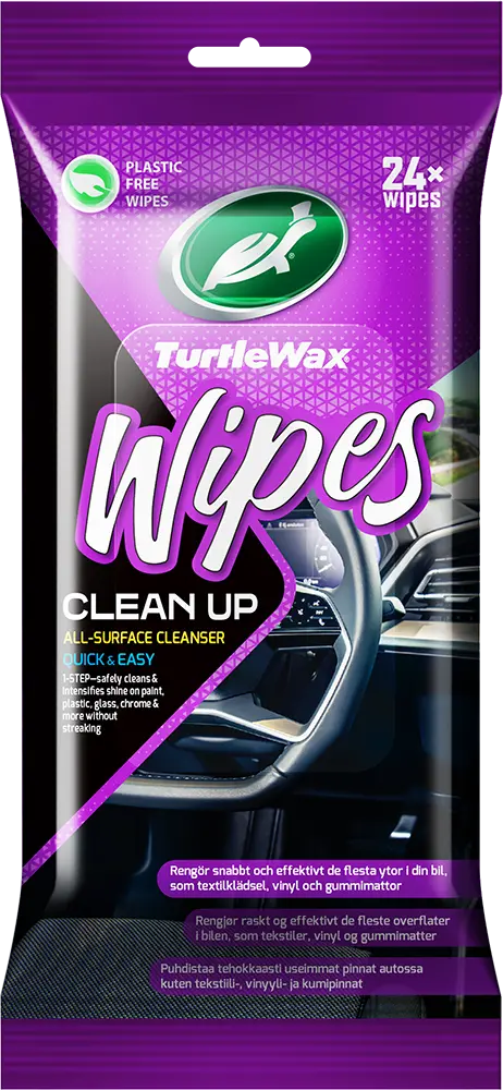 Turtle Wax Wipes Clean-Up Flatpack 24 slitesterke rengjøringskluter