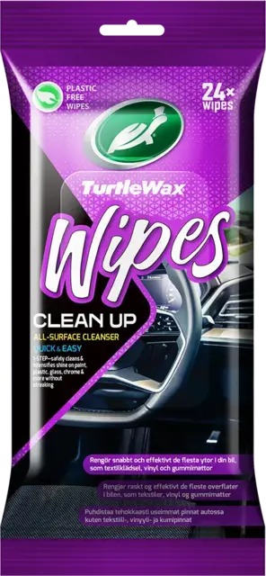 Turtle Wax Wipes Clean-Up Flatpack 24 slitesterke rengjøringskluter 