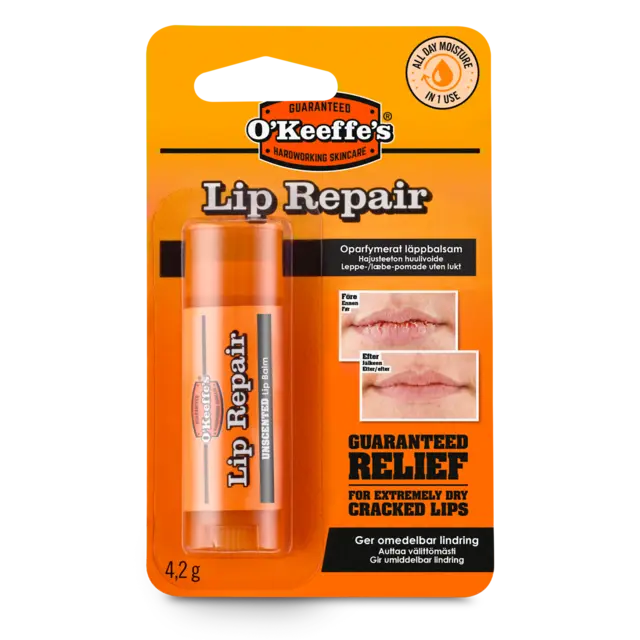 Lip Repair Unscented leppepomade Si Farvel til Tørre og Sprukne Lepper 