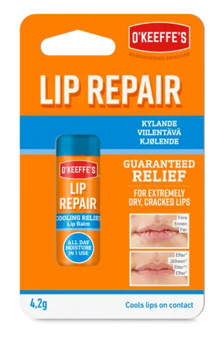 O&#39;Keeffe&#39;s Lip Repair Cooling Leppepomade for lindring av t&#248;rre lepper