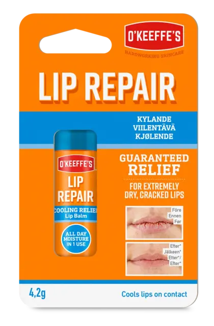 O'Keeffe's Lip Repair Cooling Leppepomade for lindring av tørre lepper 