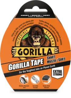 Gorilla ekstremt slitesterk sort tape 11 meter X 48mm bredde