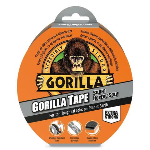 Gorilla Tape S&#248;lv Kraftig festeevne 32 m