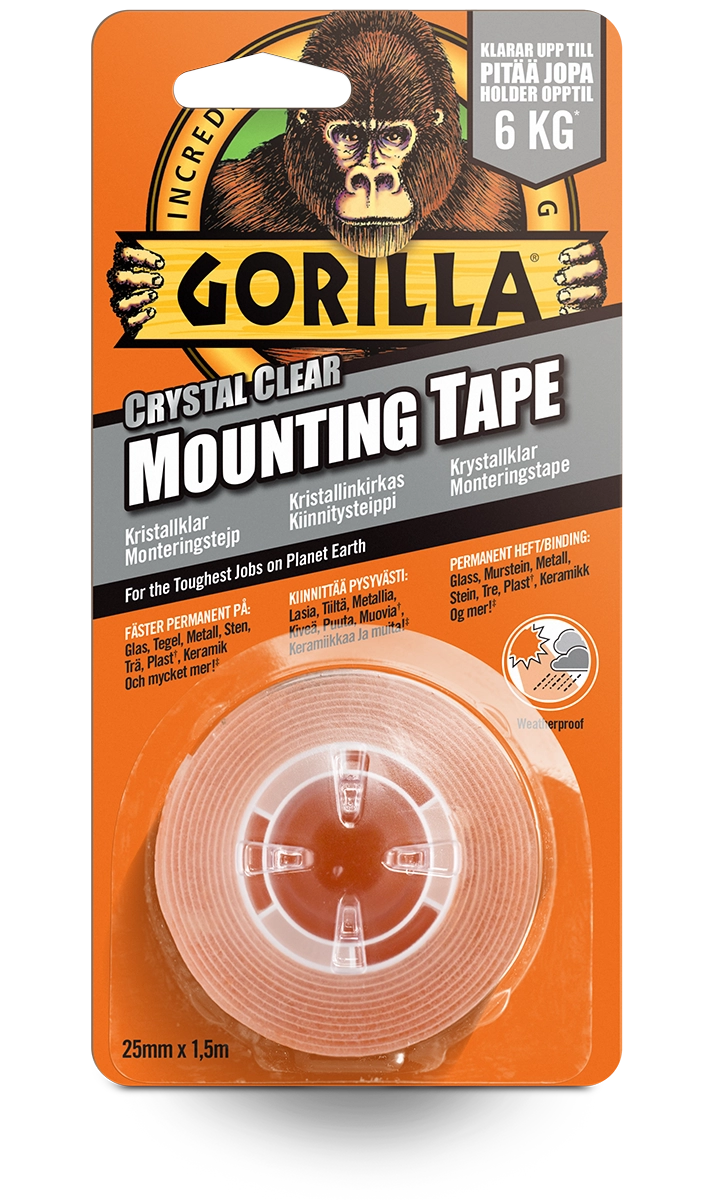 Gorilla Mounting Tape Krystallklar 1.5 m