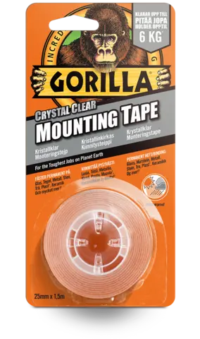 Gorilla Mounting Tape Krystallklar 1.5 m
