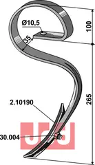 Harvetann 26x10 m. Spiss