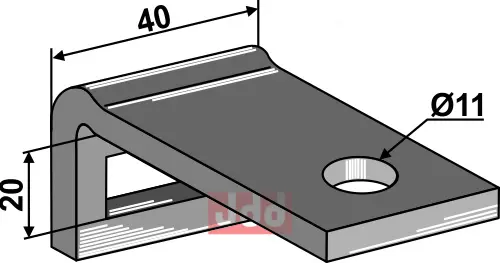 Holder til tand 25 x 8 - JDD Utstyr