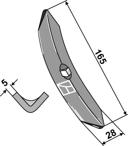 Gare tine til Lemken Bredde 28 cm, tykkelse 5 mm
