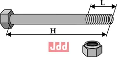 Bolt M12x1,75x180 - 8.8 m. Låsemutter