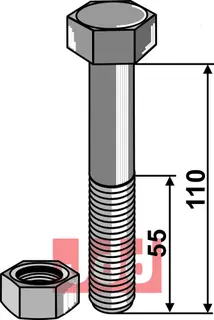 Bolt M20x2,5x110 - 8.8 m. Mutter