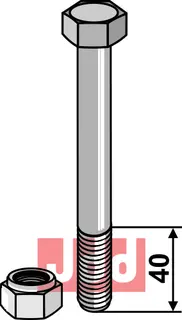 Bolt  M14x2x140 - 8.8 m. Låsemutter