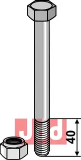 Bolt  M14x2x160 - 8.8 m. Låsemutter