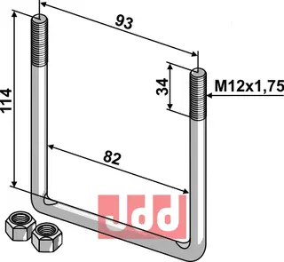 Spændebøjle - M12 x 1,75