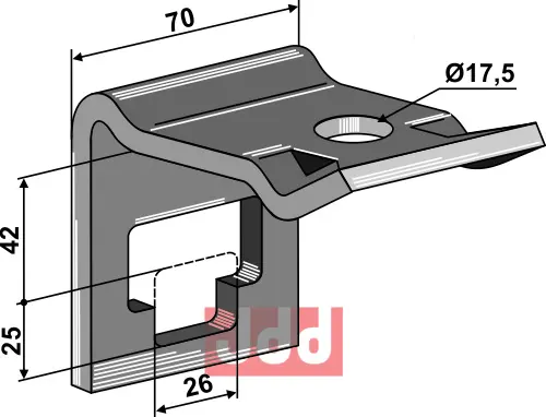 Holder til tand 25 x 25 - JDD Utstyr