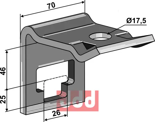Holder til tand 25 x 25 - JDD Utstyr