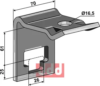 Holder til tand 25 x 25