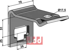 Holder til tand 25 x 25