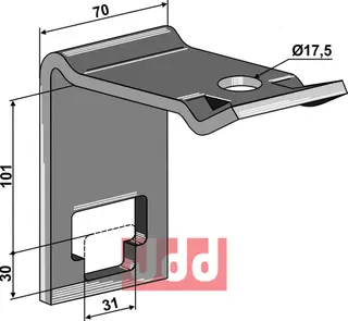 Holder til tand 30 x 30