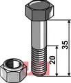 Bolt M12x1,25x35 - 12.9 m. L&#229;semutter