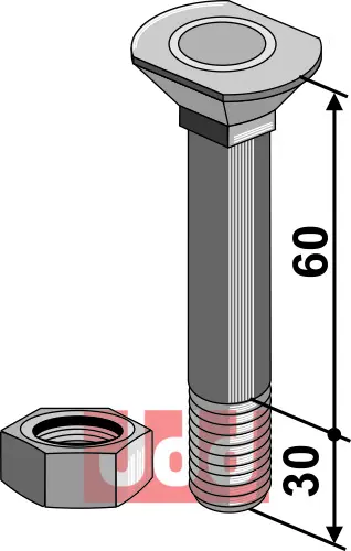 Donax-bolt M12x1,75x60 m. Mutter - JDD Utstyr