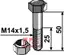 Bolt M14x1,5x50 - 12.9 m. Låsemutter