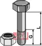 Bolt M16x1,5x47 - 12.9 m. Låsemutter