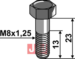 Bolt M8x1,25x23 - 8.8