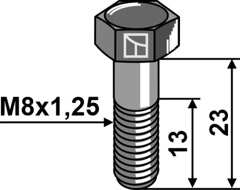 Bolt M8x1,25x23 8.8