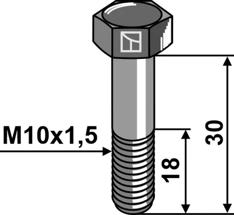 Bolt M10x1,5x30 8.8