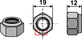 Låsemutter M12 Passer til mange fabrikater