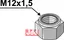 Låsemutter M12x1,5 - 8.8