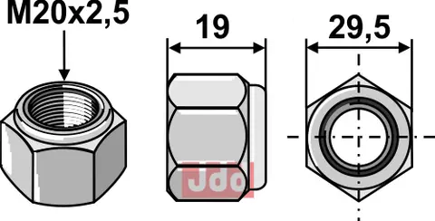 L&#229;semutter M20x2,5 - 10.9