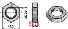 Mutter M30x1,5 - høyre gjenge