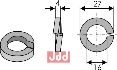 Fjærskive - Ø27X4XØ16 - JDD Utstyr