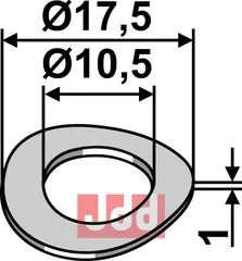 Konisk fjærskive Ø17,5x1xØ10,5 DIN137