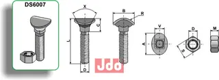 Spissbolt - M8x33 - 6.6