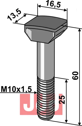 Bolt M10x1,5x60 - 10.9 - JDD Utstyr